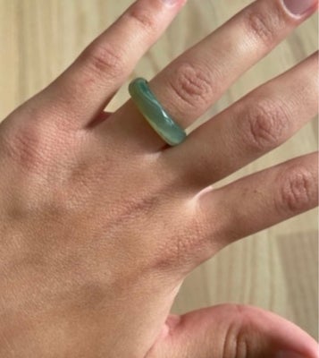 Ring, halvædelsten, Agat Ring, Grøn Agat er natursten. Rigtigt flot og elegant Agat ring. Unisex - f