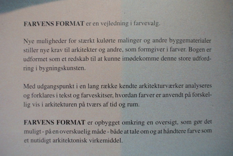 farvens format - en vejledning i farvevalg, af anne kappel