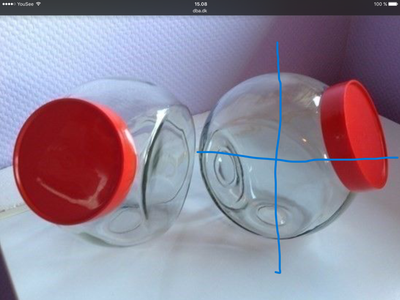 Glas, Bolsjeglas med Rød Låg Opbevaringsglas Pynt, Gaveide : Ældre Klar Slikglas Bolsjeglas med Låg
