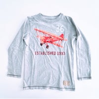 Bluse, Smart langærmet t-shirt med flyvemaskine, H&M