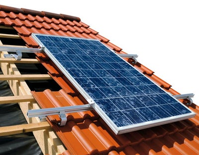 Solcelle, Schweizer monteringssystem til montering af solpaneler på eternit eller tegltage.
Kan leve