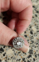 Ring, sølv, 925 sølv ring med sten. Størrelse 56