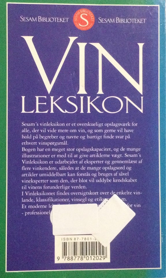 Vin leksikon , Erik Olaf-Hansen og Frithiof Hansen, emne: