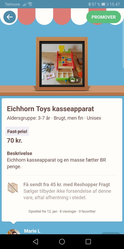 Butik, Kasseapparat og legepenge, Eichhorn toys