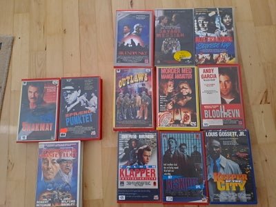 Action, Big Box VHS film, Pris 150kr. Pr.stk.

Titler:
Outlaws
Det beskidte spil
Fælden klapper
Keep