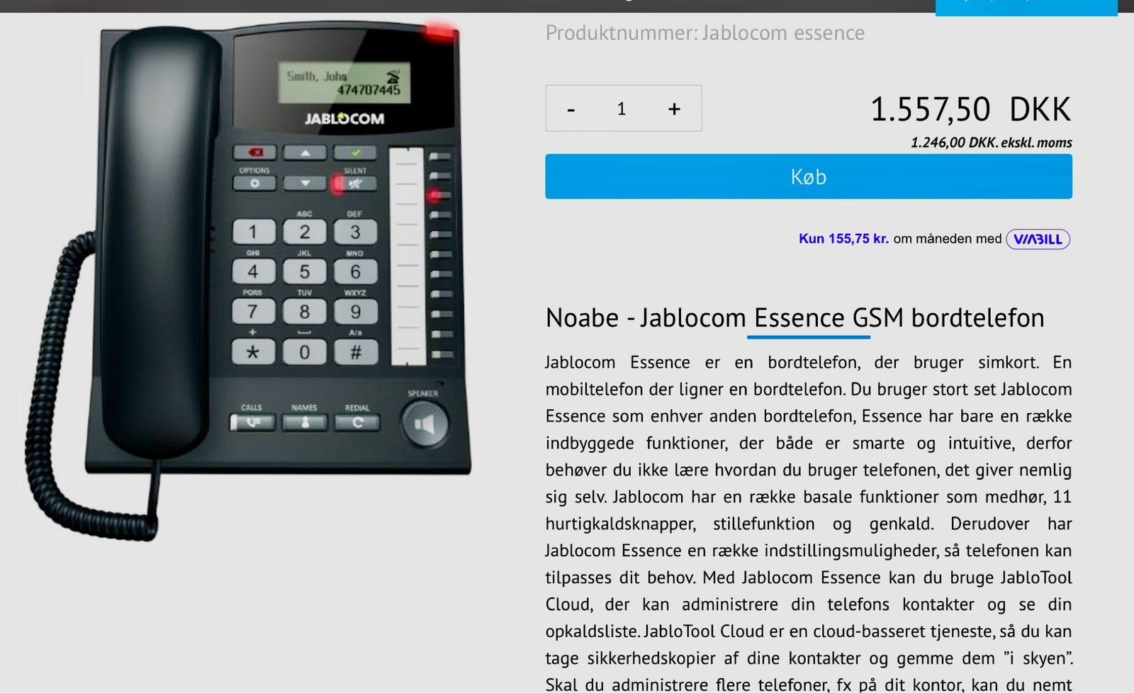 Bordtelefon, Noabe Jablocom Essence GSM, Jablocom