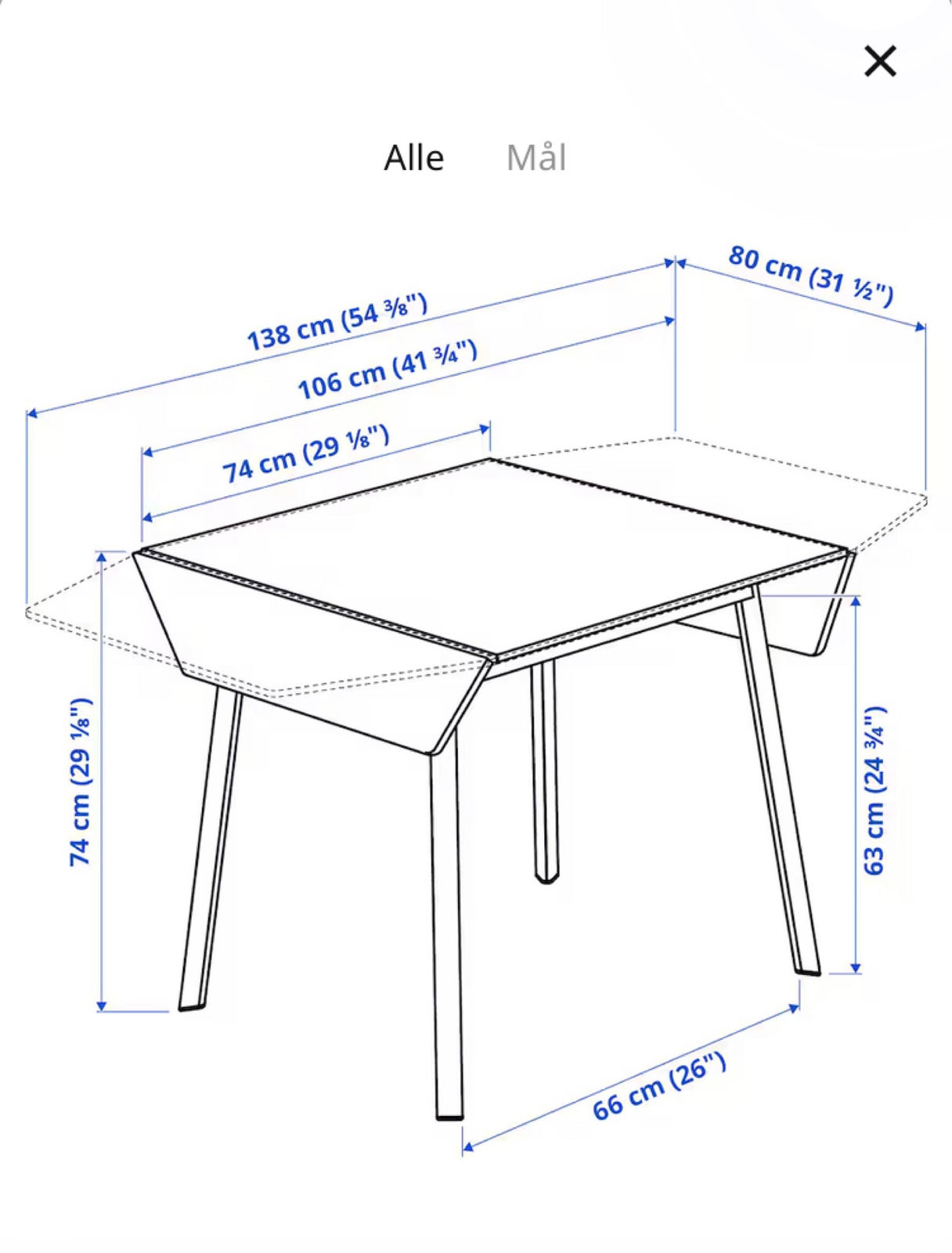 Spisebord, Træ og metal , Ikea PS2012