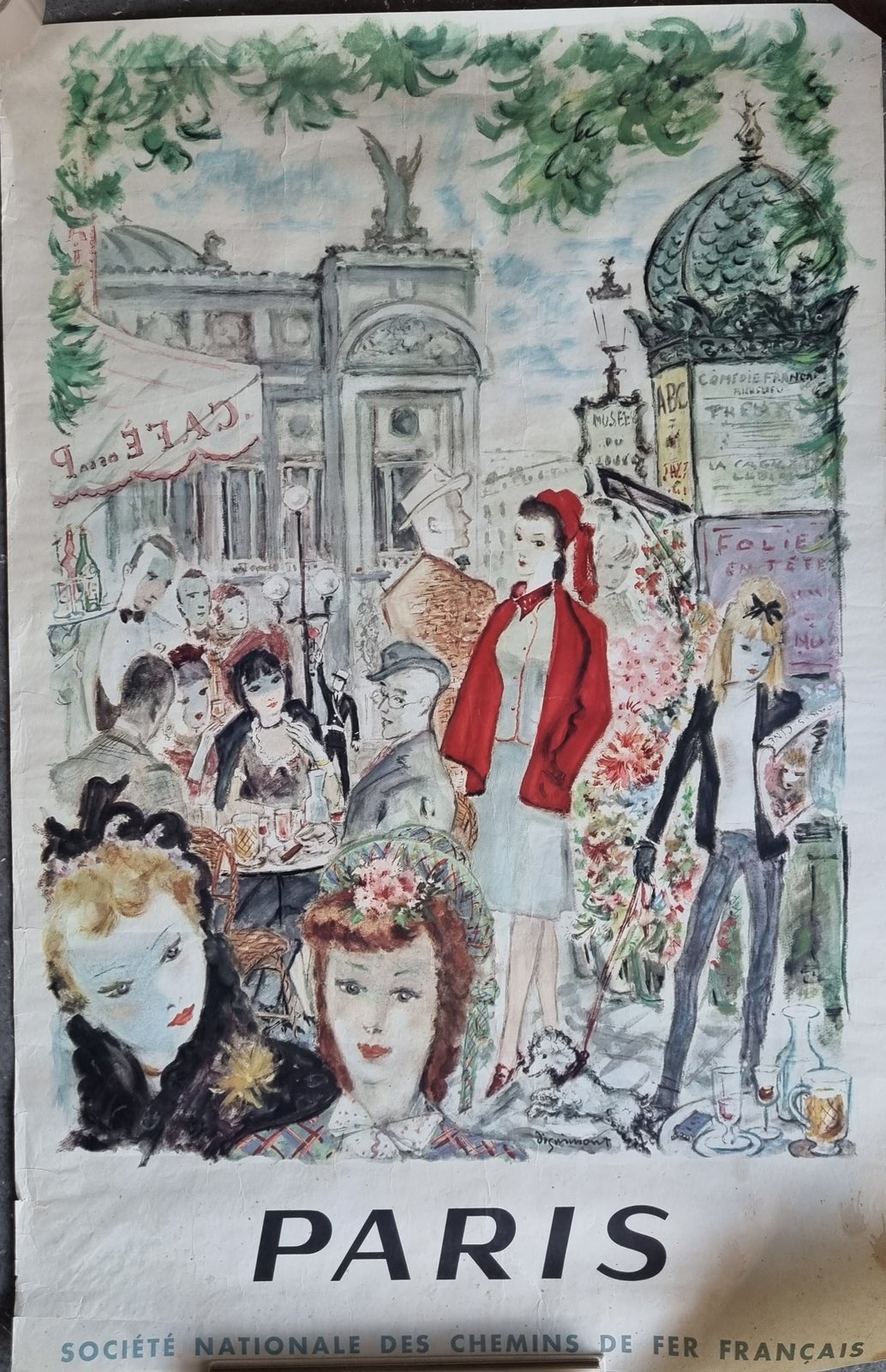 Litografisk plakat, André Dignimont, Paris 1962 – dba.dk – Køb og Salg af og