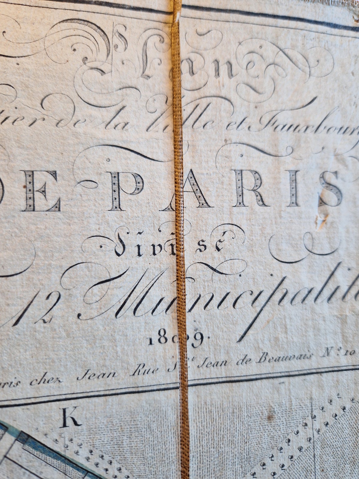 Kort over Paris fra 1809
Kortet er limet op på...