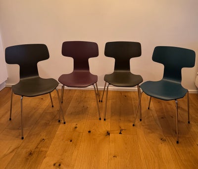 Arne Jacobsen, stol, 3103, T stolen 4 styk fra Fritz Hansen professionel nymalet i flotte farver all