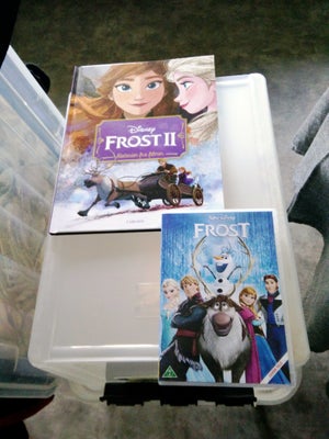 Frost II, indbundet + dvd Frost I, Disney, 

samlet pris 35 eller 25 for bog og 15 for dvd

Frost II