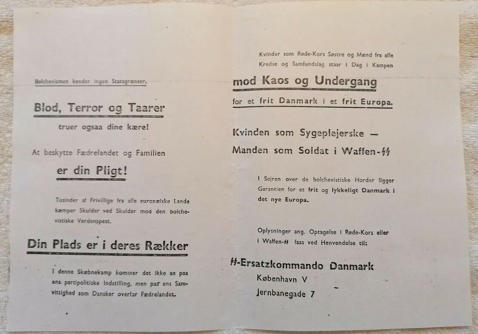 Militær, Tyske/ danske dokumenter, Kopier af de originale
