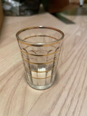 Glas, Italienske guldstribede shotsglas, I alt 6 stk. Sælges samlet. Fejler intet. 