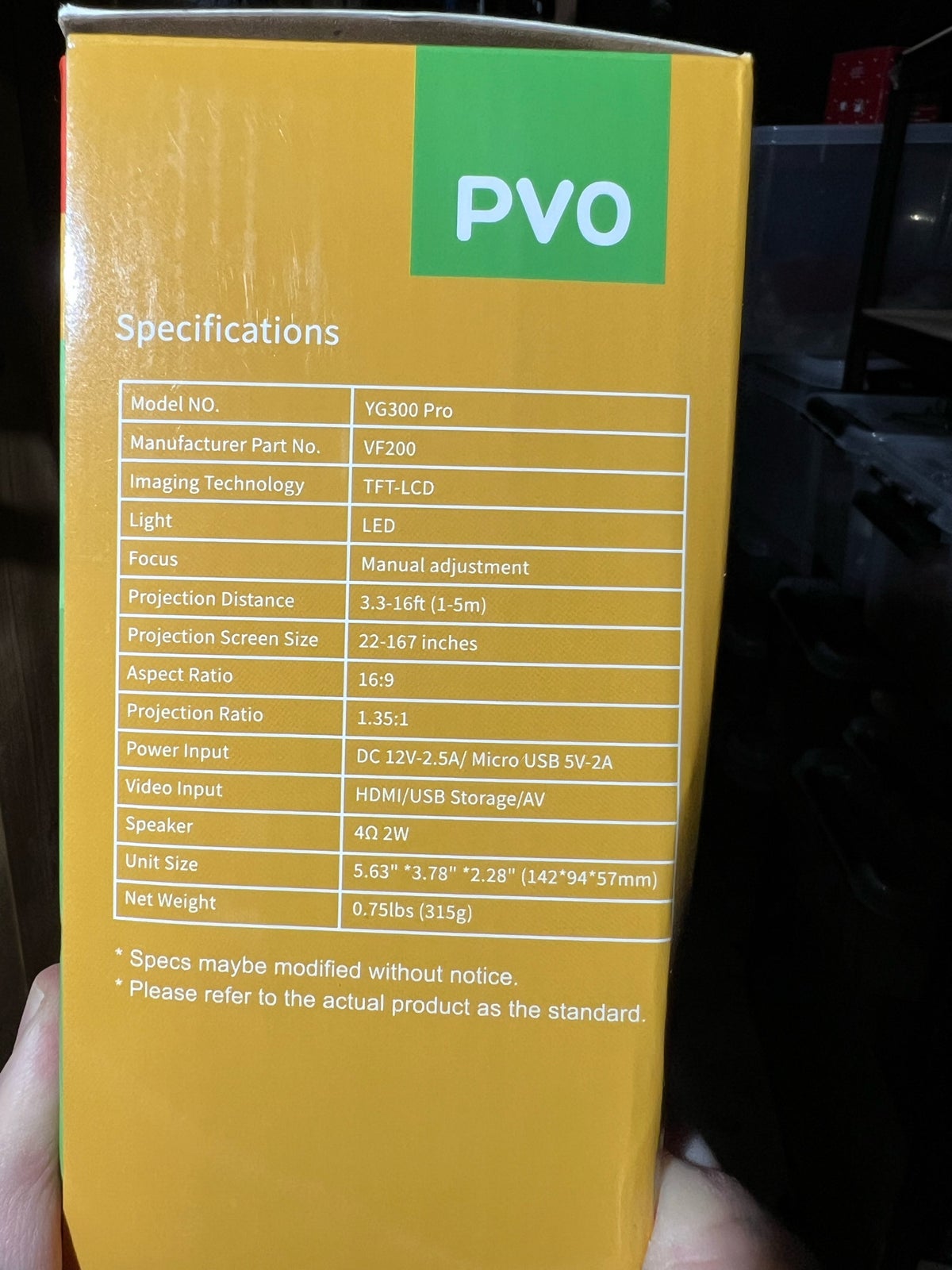 Projektor, PVO, YG300Pro