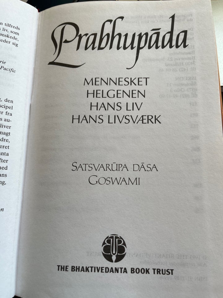 Prabhupada biografien , Satsvarupa Sasa Goswami, emne: