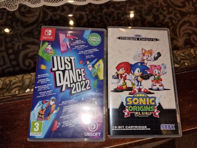 Sonic origins & just dance 2022, Nintendo Switch, Helt ny, kun brugt en enkelt gang af min nevø.
De 