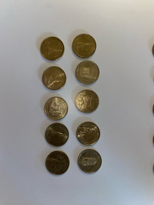 Danmark, mønter, 20, Komplet samling af de 10 erindringsmønter med bygningsværker udgivet i perioden