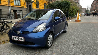 Toyota Aygo, 1,0 Plus, Benzin, 2007, km 207000, blå, klimaanlæg, ABS, airbag, 5-dørs, centrallås, st