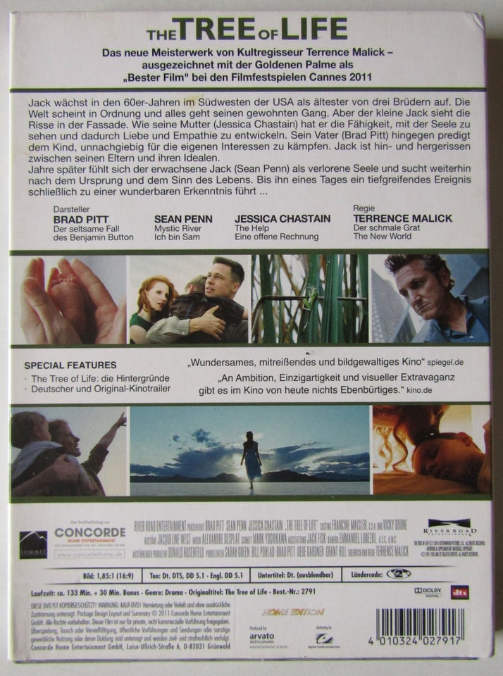 The Tree of Life, instruktør Terrence Malick, DVD