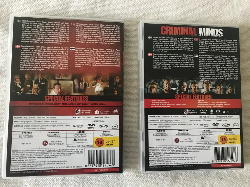 Criminal Minds Season 1&2 , DVD, TV-serier