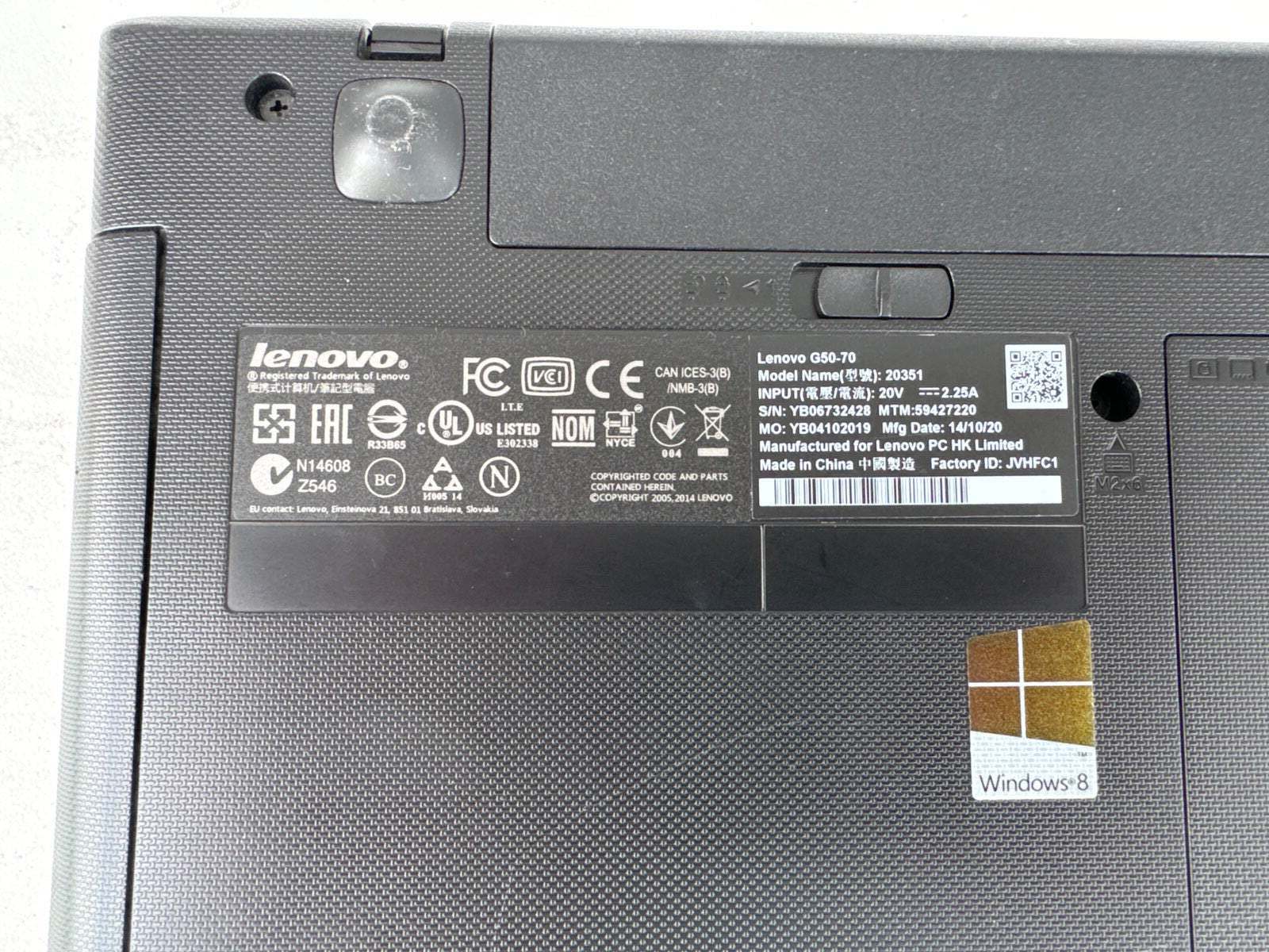 Lenovo g50-70 - 20351, 2.40 GHz, 8 GB ram