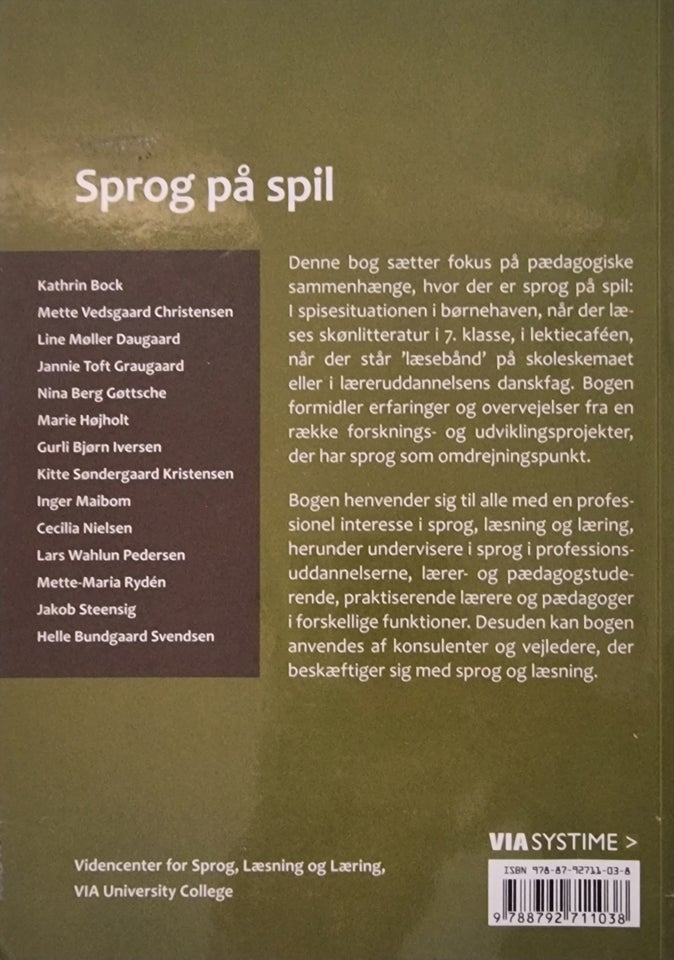 SPROG
på spil, Mette Vedsgaard Christensen
& Line Møller