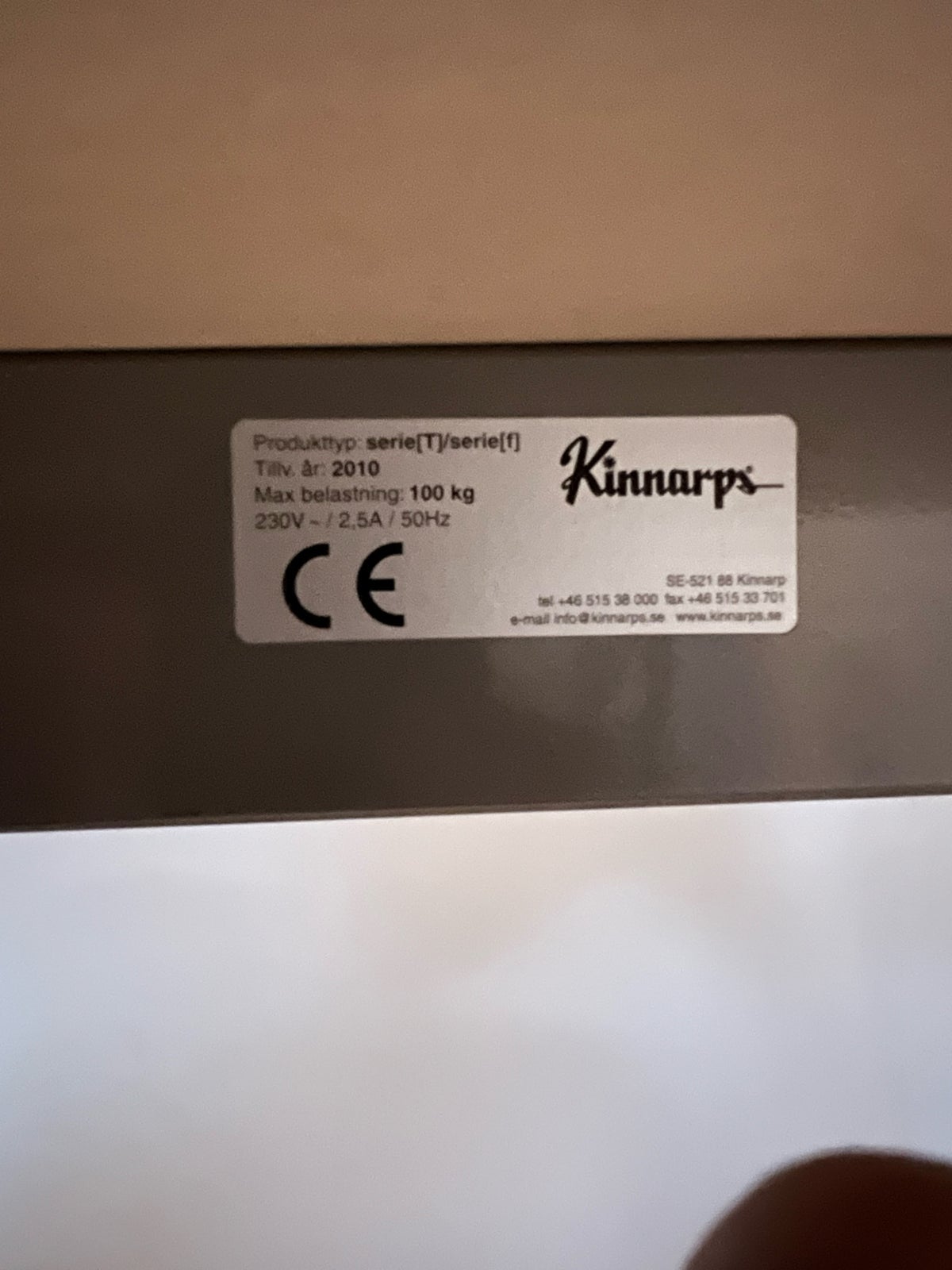 Hæve-/sænkebord - Kinnarps T/serie