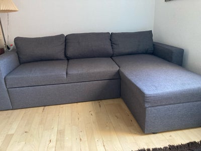 Sofa, polyester, 3 pers., Sofa med chaiselong og opbevaring - GRATIS

Købt som sovesofa men delen de