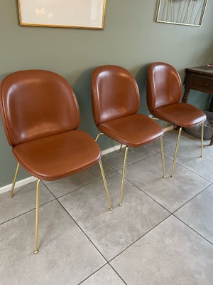 Spisebordsstol, Læder, Gubi, 3 flotte spisestue stole fra gubi i cognac farvet læder brugt men i flo