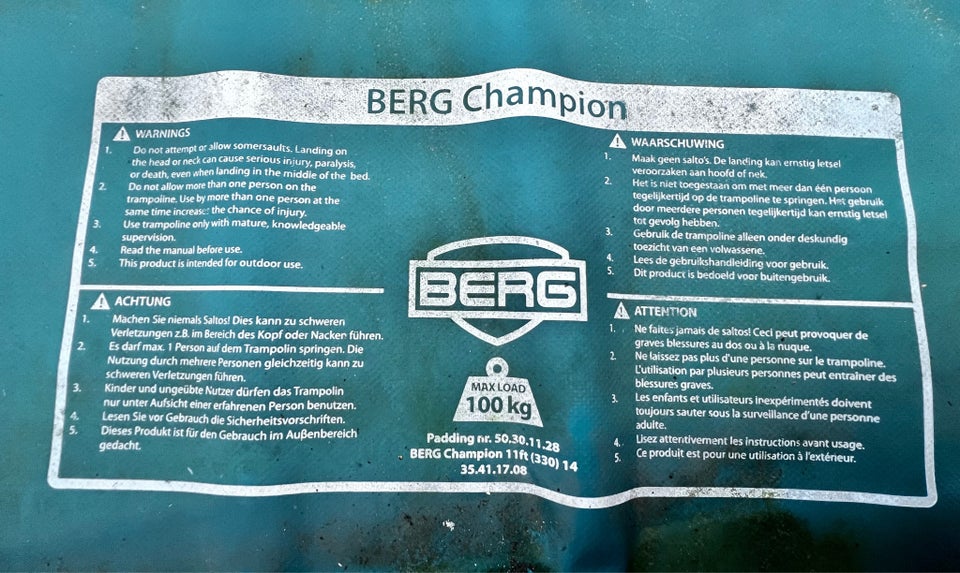 Trampolin, Berg Champion