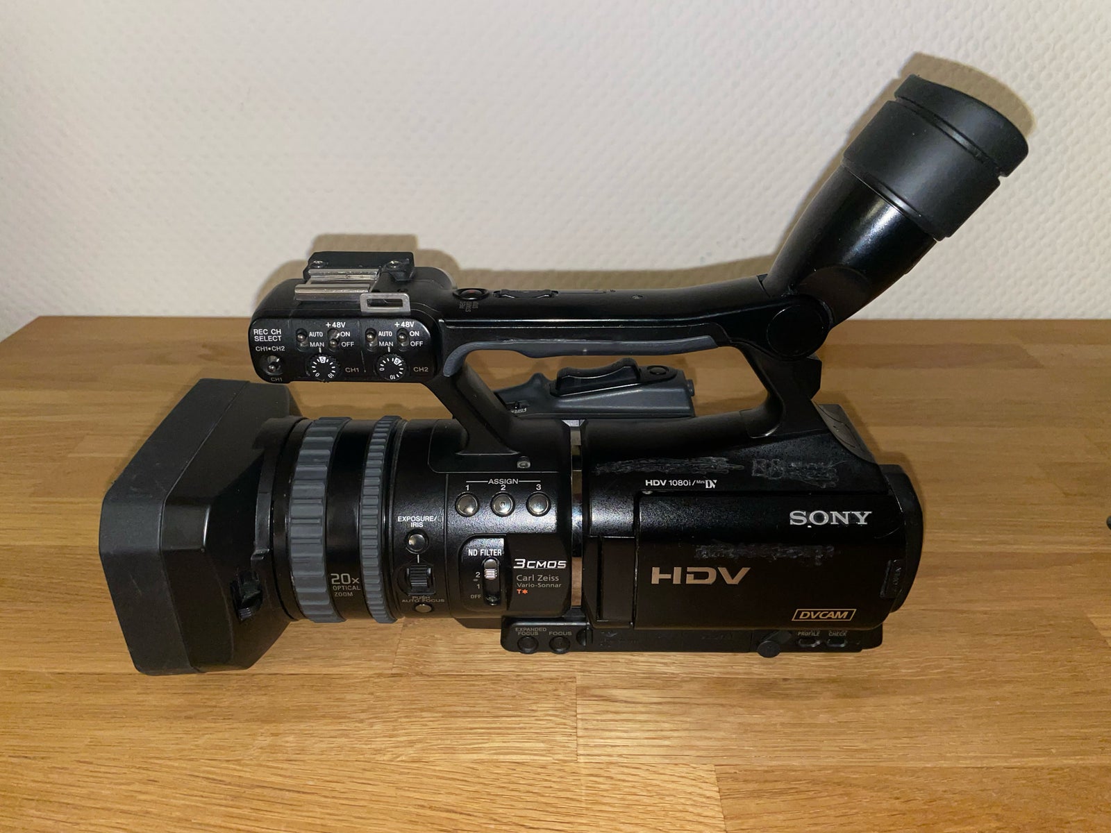 Professionelt videokamera, digitalt, Sony
