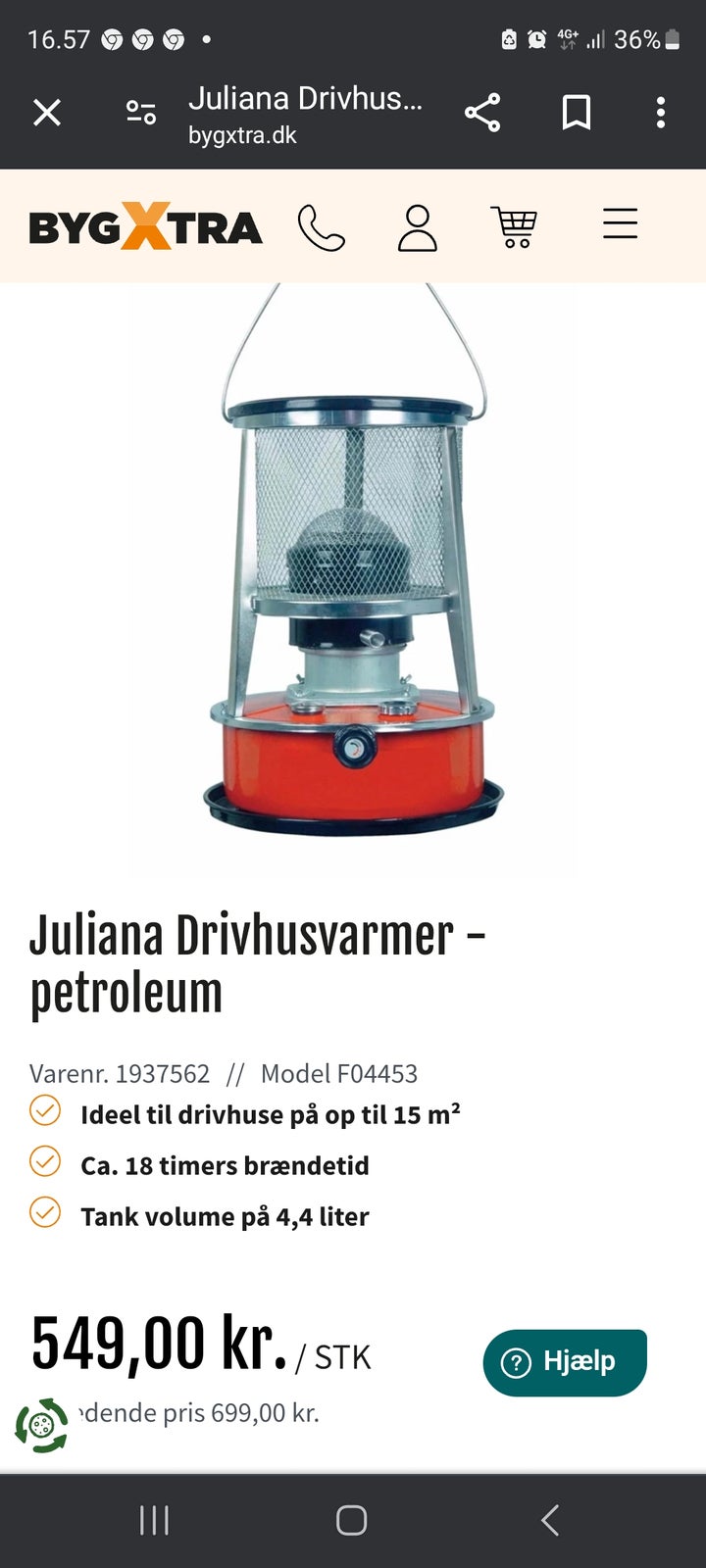 Andet, Juliana Drivhusvarmer - petroleum