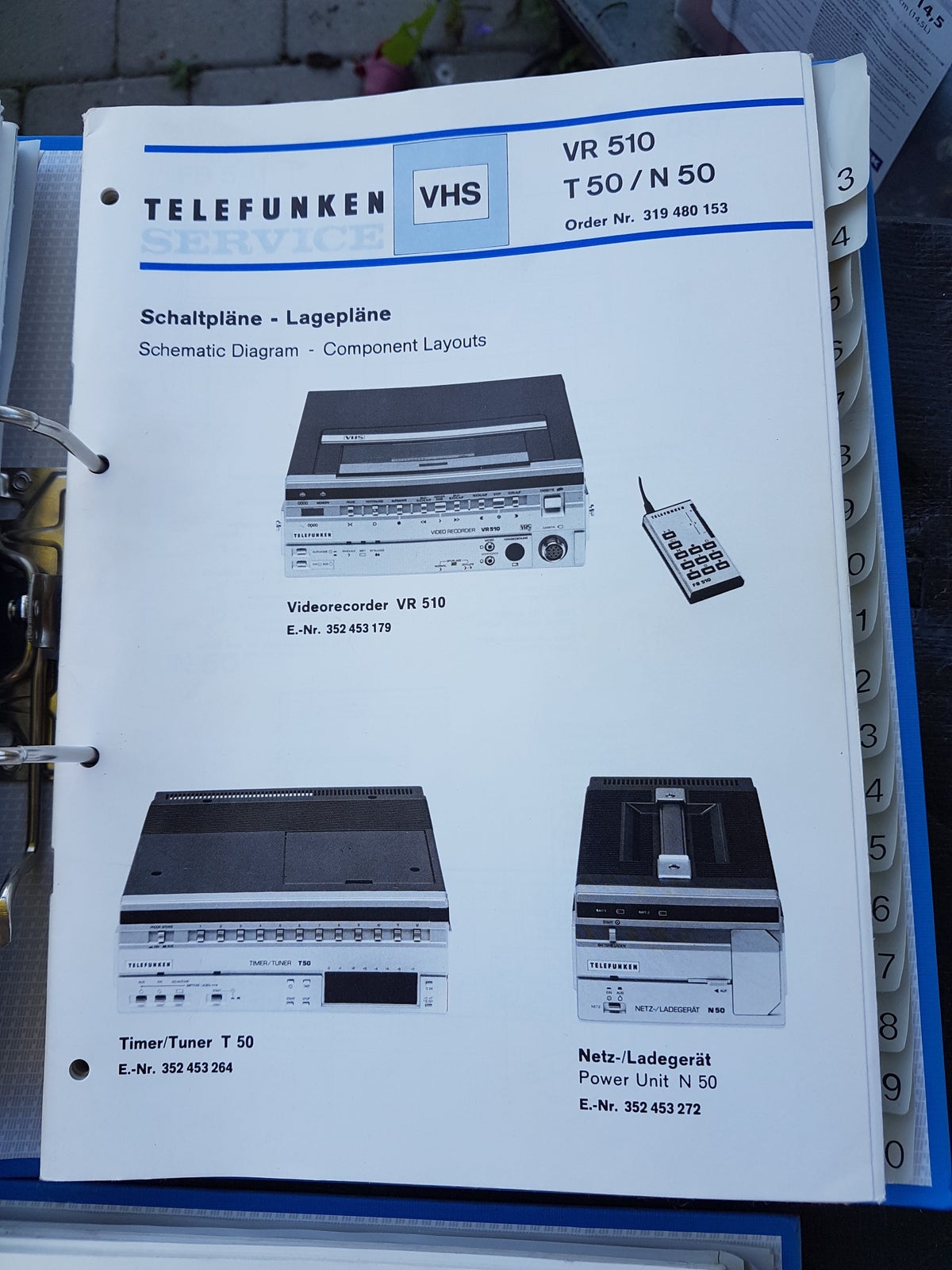 2 mapper Telefunken service manuel over videoer,