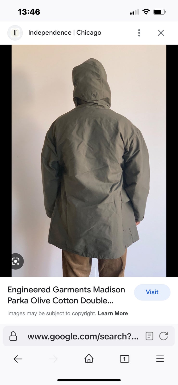 Parkacoat, str. M, Engineered Garments – dba.dk – Køb og Salg af