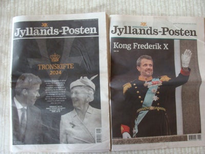 Andre samleobjekter, Jyllands-Posten - Tronskifte, Jyllands-Posten fra den 14. januar 2024 og den 15