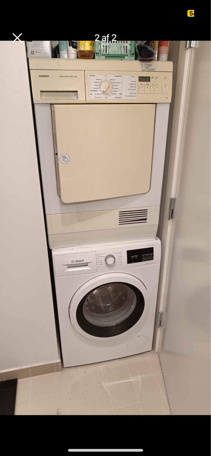 Bosch vaskemaskine, Serie 6 WAU28UE8SN, frontbetjent