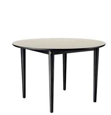 Spisebord, Massiv eg / linoleum, FDB Unit10 C62, b: 115 l: 115, 
Lækkert spisebord i massiv sortolie