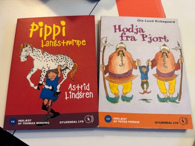 Lydbøger, NN, Pippi Langstrømpe og Hodja fra pjort som mp3 lydbøger. Lidt slid på æskerne, men diske