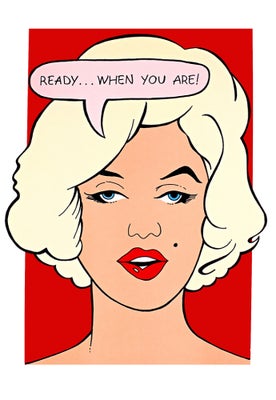 Litografi - popart, Petter Thoen, motiv: Marilyn Monroe, Petter Thoen - Farvelitografi - popart - me