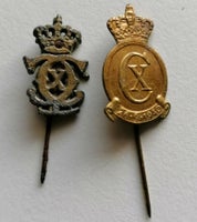 Militær, Chrx nål og konge emblem i ”guld” 26.9.1940