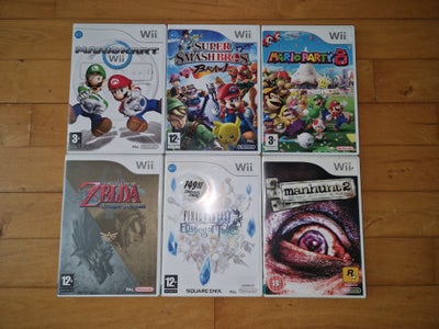 Wii spil, Nintendo Wii, 
Wii spil sælges enkeltvis eller samlet.
Mario Kart Wii 200 kr.
Mario Party 