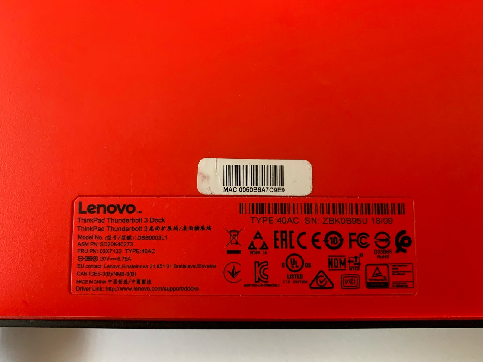 Dockingstation, Lenovo ThinkPad Thunderbolt 3 Dock ,