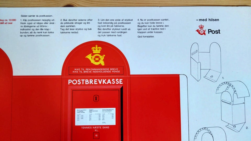 "RETRO".. Postkasse fra Post Danmark fra 1985..