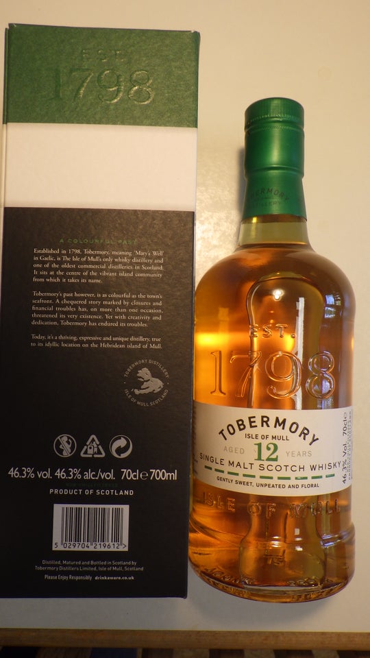 Spiritus, Tobermory 12 Year Whisky 46,3% 70 cl.