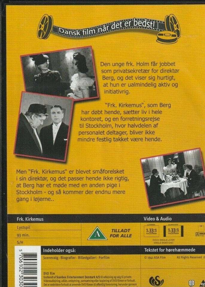 Frk Kirkemus, instruktør Alice O' Fredericks, DVD