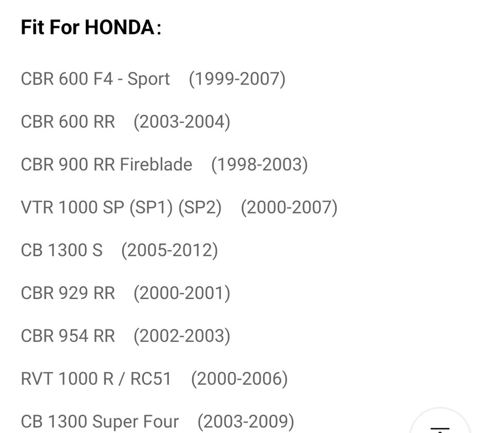 Honda bremseklodser Flere modeller, se billeder