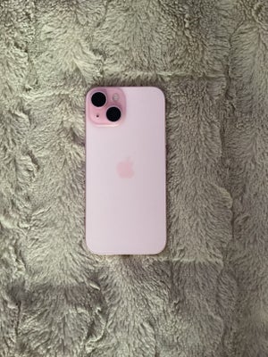 iPhone 15, 128 GB, pink, Perfekt, Iphone 15 4 mdr gammel. Haft panserglas og cover på fra start så i