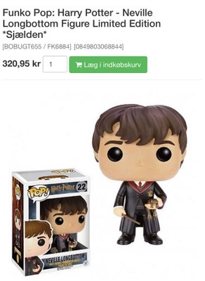 Dukker, Funko pop figur: Neville Longbottom (Harry potter), Sjælen udgave!
Funko pop figur af Nevill