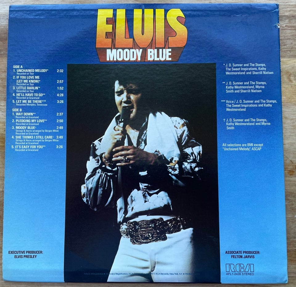 LP, Elvis Presley, 'Moody Blue'