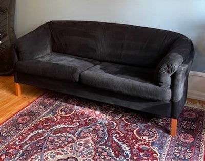 Sofa, alcantara, anden størrelse , Mogens Hansen, MH 535 sofa, 2 1/2 person, sort alcantara, kirsebæ